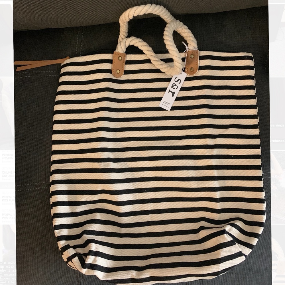 Summer and rose stripped tote
